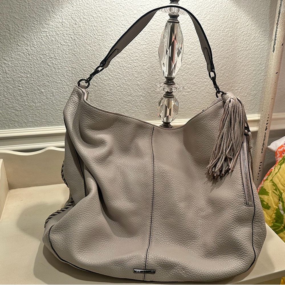 Rebecca Minkoff Gray Leather Hobo Shoulder Bag